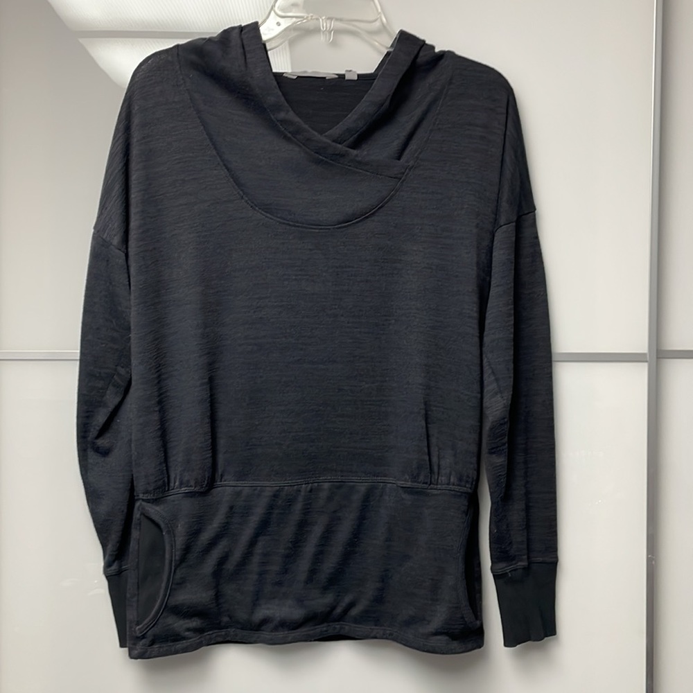 Athleta Black Batwing & Robin Lightweight Hooded Pullover Sweatshirt